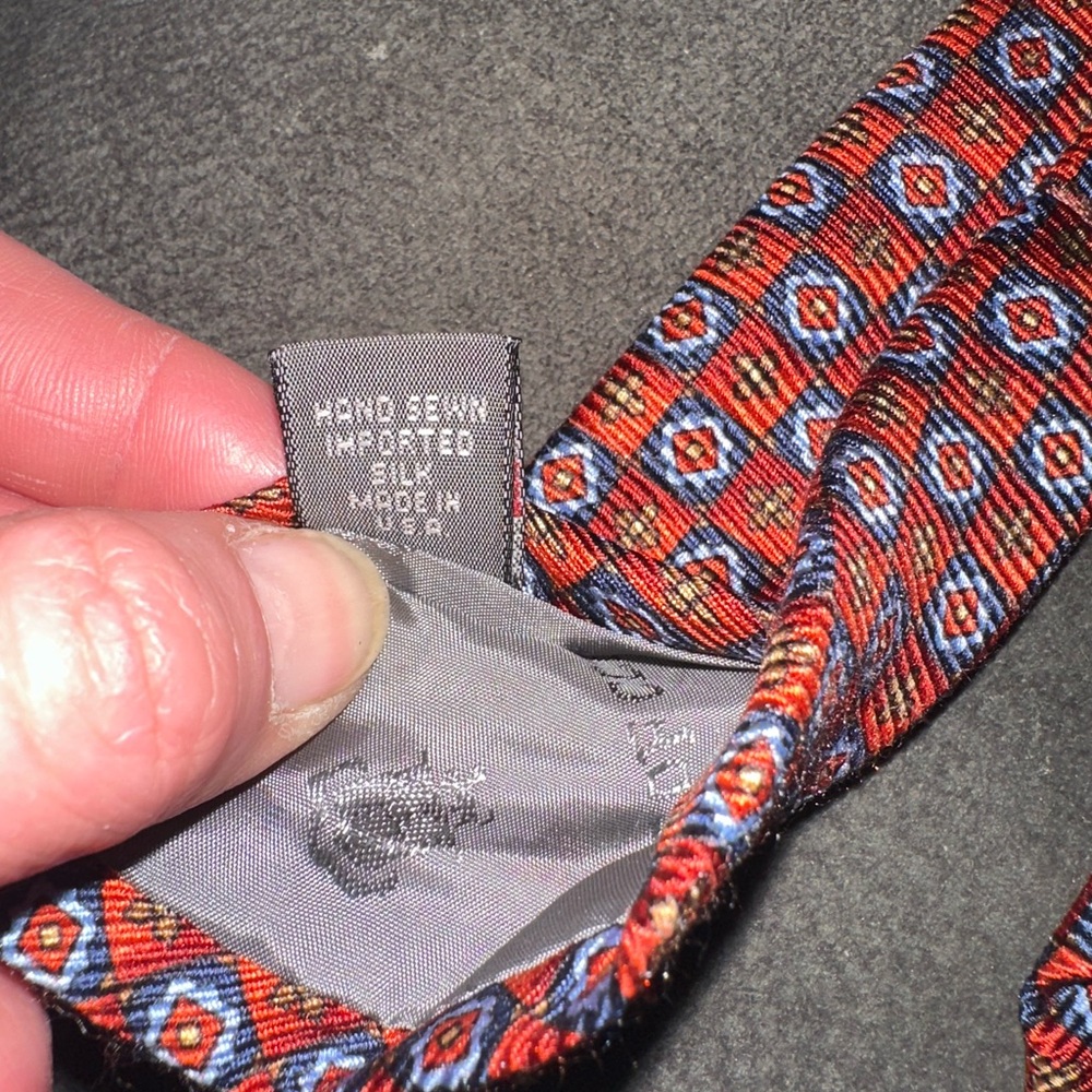 Red And Blue Patterned Tie Robert Talbott - image 5